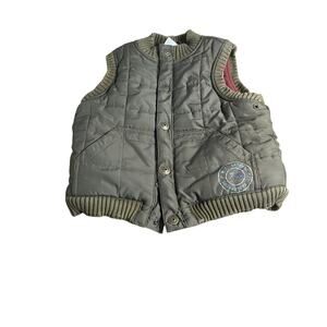 Janie and Jack army green snap toddler fleece lined puffer vest SIZE‎ 3T